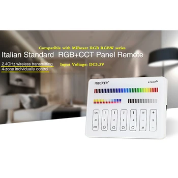 4 Зони Италиански Стандартен Панел за Дистанционно 2.4 Ghz Безжична RF-Слаби DC3.3V Съвместима MiBoxer RGB + CCT RGB RGBW Серия Контролер