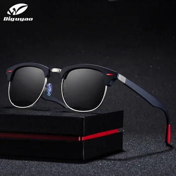 дизайнерски слънчеви очила Мъжки 2021 високо качество С Нитове, Полукадровая Дограма, Женски нюанси, Поляризирани очила, мъжки слънчеви очила за шофиране, Gafas De Sol