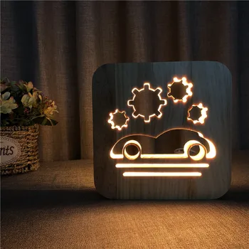 Детска стая Led нощна светлина автомобилна Лампа ins Led Настолни Лампи за Подарък на Момче на Дървен лека нощ Украса led