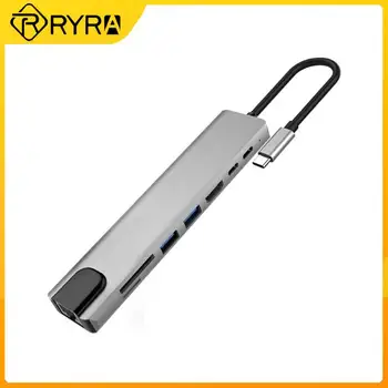 RYRA USB Type C Зарядно устройство C USB Хъб 3,0 Адаптер 8 в 1 SD/TF Четец на карти За Macbook Air и iPad на Лаптоп компютър на Компютър