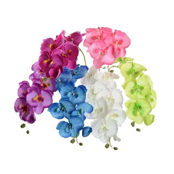 7 Глави Изкуствени Растения Phalaenopsis Фалшиви Цветя За Декорация На Дома Украса За Дома Сватба Парти Подаръци