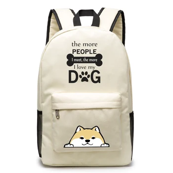 Животното е Забавно, Колкото повече хора срещам, аз обичам кучето си чанта на рамото, Ежедневни Студентски Голямата голям пътна чанта, училищна чанта