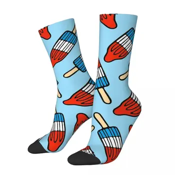 Стръмни смешни чорапи Полиестер чорапи футбол картини popsicle ракети забавни дълги за Жени Хора