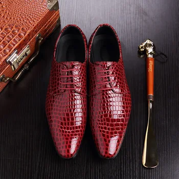Луксозни Зърнеста Oxfords без шнур, Ежедневни Модерен Мъжки Модел обувки с остри пръсти, за Мъже, Големи Размери, Нестандартен 2021 г.
