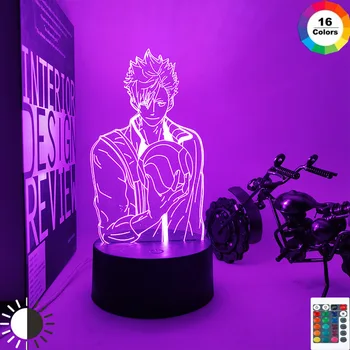 3D Led Аниме Нощни Светлини Haikyuu TETSURo KUROO Новост Лампа Възходящ Осветление Haikyuu Led Лампа Настолна Лампа За Подарък на Директна доставка