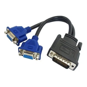 Висококачествен DMS-59 Пин 2 Dual VGA 15-пинов конектор за свързване на кабел-адаптер