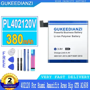 GUKEEDIANZI PL402120V 380 mah Батерия За Huami Amazifit Арес Bip GTR Интелигентни Спортни Часовници A1608 Batteria + Безплатни Инструменти