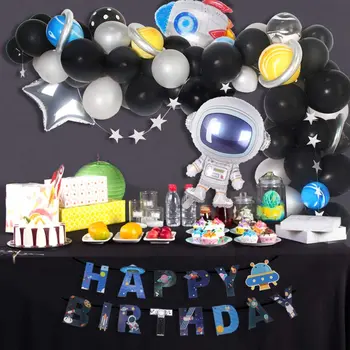 Космическа Вселена Космически Планетата Вечерни Венец от Балони Комплект В Комплект НЛО Ракета Астронавт Балони за Детски Партита Украса за Рожден Ден