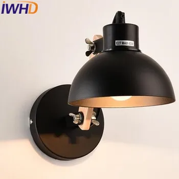 IWHD Регулируема Скоба за стена Led с монтиран на стената Лампа Винтажное Промишленото Осветление Стенен Лампа В Стил Loft Ретро Iron Стенни лампи, Лампа На Стената