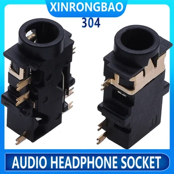 Аудио жак за слушалки 3.5 мм жак за слушалки, PJ-304 златна светкавица женски конектор 3,5 жак за слушалки 0,5 A 6Pin Добро качество