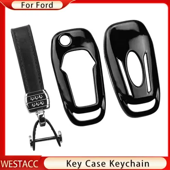 ABS Хромирана Автомобилна Флип Калъф за Ключове, чанта за Носене, Държач за Ключове, Ключодържател за Ford Escort Mondeo Everest Ranger Fusion Edge Kuga, Аксесоари
