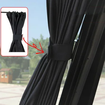 2 елемента 47 см x 50 см Автомобилен Козирка Странично Прозорец Завеса Автоматично Сгъваеми Аксесоари За Защита От Uv Черна Чиста Кърпа Автоаксесоари
