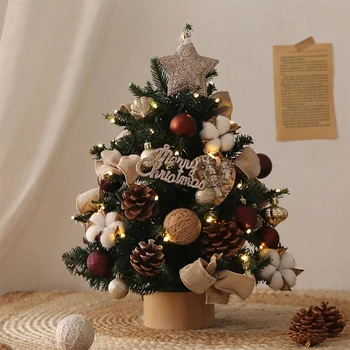 Коледно Дърво Домашни Настолни Малки Снежни Украса на Коледни Мини Бижута Ins De Belen Навидад Украса Занаяти XF5XP