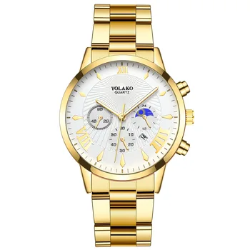 Мъжки Кварцов Часовник Златен Луксозна марка Relogio Masculino Ръчен Часовник От Неръждаема Стомана horloges mannen horloge 2022 мъжки часовник