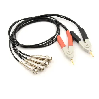 1 Комплект тест затягане/затягане на кабела/битумен клеми за зададено измерване LCR с 4 тестови кабели и BNC (в комплекта 2 кабела (червено и черно))