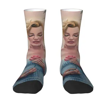 Забавни Мъжки Чорапи-рокли Bobby Singer Marilyns Унисекс, Удобни Чорапи с 3D Принтом, Американски Модел, Актриса, Чорапи за Екипажа