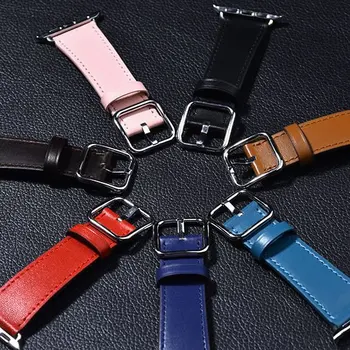 Най-новият каишка за часовник от естествена кожа, от Слънчоглед с класически Катарама въжета за Apple watch серия 1 2 3 iwatch каишки за часовници
