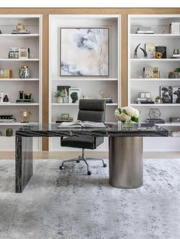 Италиански минималистичен мрамор бюро small villa family дизайнерски модерен светъл луксозен бюро