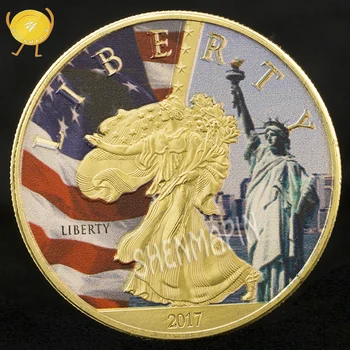 2017 Статуята на Свободата Възпоменателна монета големия печат на Съединените Щати Вашингтон D C Монети се Събират Златни монети на Свободата
