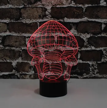 Промоционален продукт YJM-2812 Триизмерен Led Лампа във формата на Гъби 3D Night Light за детска Спалня