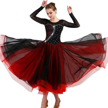 Рокля за състезания по танци балната зала стандартни рокли рокля за валс женски танцови костюми за валс mq081