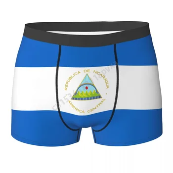 Мъжки Колан Флаг Никарагуа Никарагуанцы Държава Боксови Шорти Гащи От Полиестер За Момчета Мъжки Голям Размер