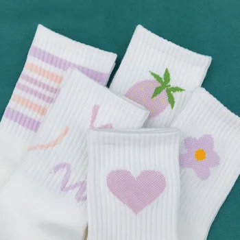Дамски чорапи с анимационни шарките си променят цвета, когато слънцето ще се срещне с чорапи, модни дишащи памучни чорапи в стил Харадзюку, сладки чорапи