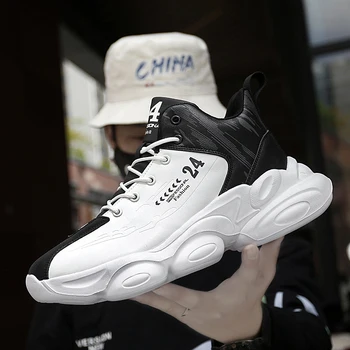 Модерни спортни обувки с изпъкнала цвят, мъжки градинска баскетболни обувки, взривни висококачествени нескользящие маратонки за бягане