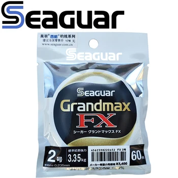 Въжето SEAGUAR GRAND MAX FX 60M 100% ФТОРУГЛЕРОДНАЯ риболов линия 0,65 кг-13,0 КГ Мощност Износостойкая Добра светопропускаемость
