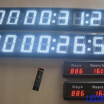 led часовник (HIT8-5W) 5 инча, бял с обратното броене на дни, часове, минути и секунди