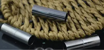 Бижута Находки от 4 мм Черен Пистолет Метална Тръба Формата на Магнитна Закопчалка