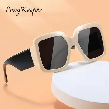LongKeeper по-Голяма Рамка Градиентные Големи Слънчеви Очила за Жени на Мъжки Квадратни Слънчеви очила Дамски Луксозни Реколта Улични Женски Oculos
