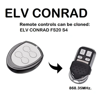 ELV CONRAD 868.35 Mhz 100% Съвместима Модел FS20 S4 Отварачка за Гаражни врати Копирна машина Достъп Ключ Предавател Ключодържател