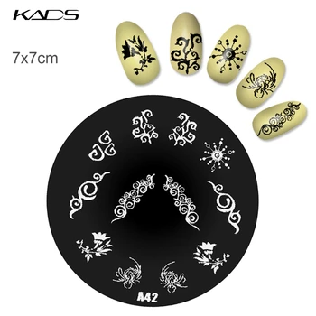 KADS A42 Цвете Дизайн Нокти за Подпечатване на Шаблон на Изображението Плоча От Неръждаема Стомана Нокти Печат на Табела Дизайн Нокти Печат, Щанцоване