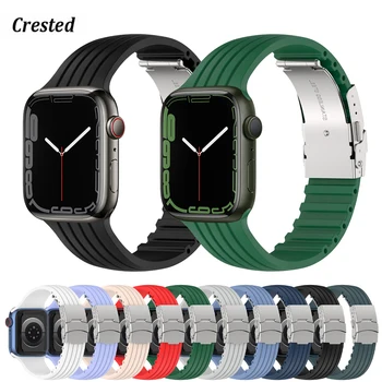 Силиконов ремък За Apple Watch серия 7 45 мм 41 мм гривна iWatch 3 4 5 6 se correa Apple Watch каишка 44 мм 40 мм 42 мм 38 мм