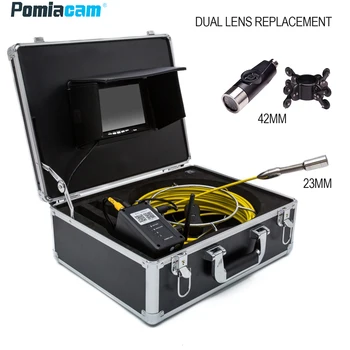 двойна камера 20 М кабел тръбопровод канализационната инспектиращата камера за откриване на откриване на видеозаписью възвратна работен професионален инспекционен инструмент