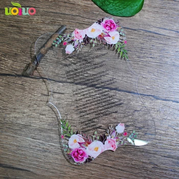10 бр. на едро лидер в продажбите на китайската традиционна лазерно рязане на цветя на сватбени акрилни покани картички цена