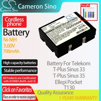 CameronSino Батерия за Telekom, T-Plus Синусите 33 T-Plus Синусите 35 Ellepi Джоб подходящ за безжичен телефон Hagenuk T130 Батерия 700 mah