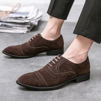 Мъжки модел обувки, Ново през Есента от 2021 г., мъжки кожени обувки с перфорации тип 