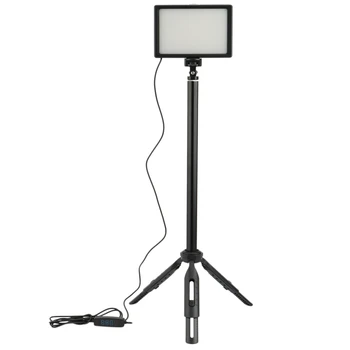 USB Led Комплект за запис на видео, осветление за фотография, 3200 K-5600 K, 14-степенна настройка на яркостта статив с регулируема височина 148 см