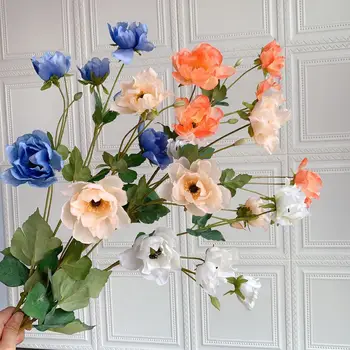 1бр Лотос изкуствена коприна цвете клон направи си сам начало договореност украса украса за сватба парти ландшафтен дизайн фалшиви цветя