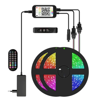 BEAU-Светодиодна Лента За Спални SMD5050 Smart App Music Sync RGB Light Strip С Дистанционно Управление За домашното Стая 5 М