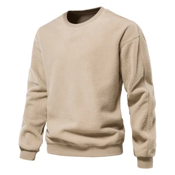 DUYIT Velvet Пуловер с открити рамене от агнешко месо, Пуловер, мъжки Есенно-зимния Нов Стил Casual Просто Обикновен Пуловер, Топ