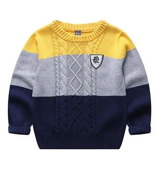 Детски хлопчатобумажный пуловер за момчета срастване
