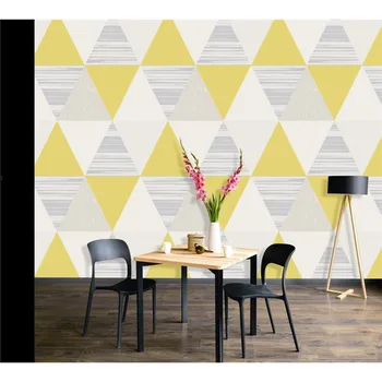 Вносни тапети 10 м x 53 см Жълт Триъгълник Винилико С Текстурированным Сив