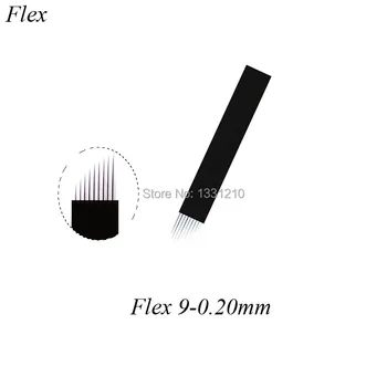 Комплект за микроблейдинга Tebori 50 бр. Плочи Micro neeldles Nano 9 Flex Preta 0,20 мм, Ръчни ножове Tobori Agulha