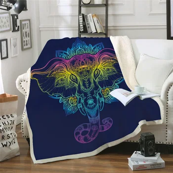 Диван възглавница килимче за йога Одеало Климатик сгъсти двуслойни плюшено 3D цифрови печатни одеяло серия Слон