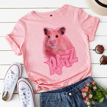 Нова тениска Ratz, Розови Върхове Kawaii Mouse, Жените Летни дамски тениски 2022, Топ, Тениски, Дамски дамски графична женска Тениска
