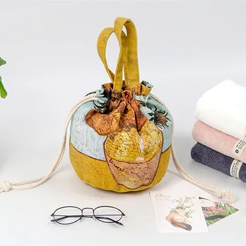 различни дизайнерски холщовая чанта с изображение на маслената живопис, ръчна чанта, тъканно чанта за защита на околната среда, чанта за съвсем малък, чанта