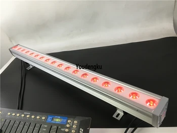 12 броя 18x3 Watt led монтиран на стената лампа за измиване на външен линеен led монтиран на стената лампа dmx rgb 3 в 1 външен led прожектор